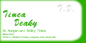 timea deaky business card